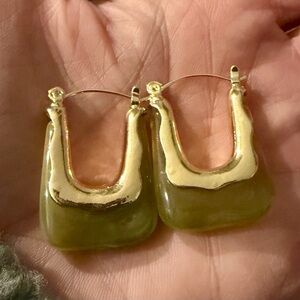 Anthropologie Gold and Pink Earrings